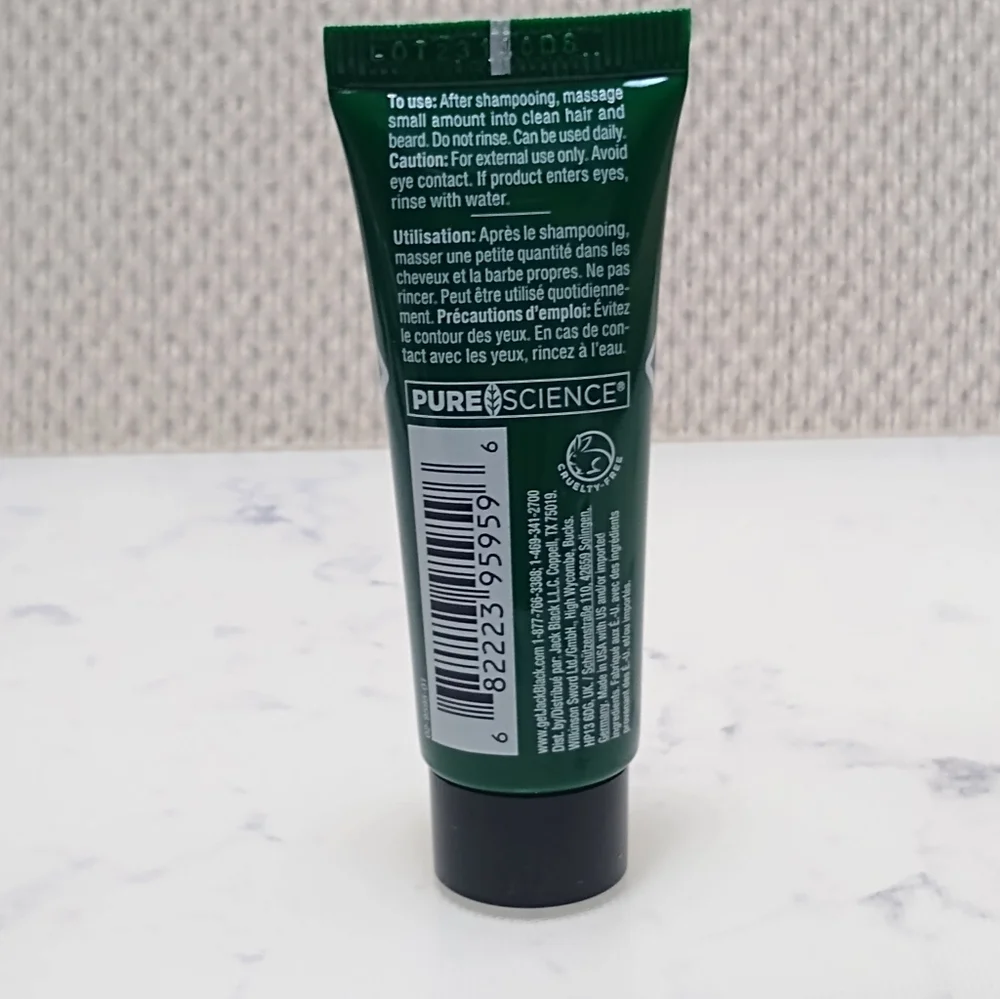 Jack Black Leave It In Hair & Beard Balm Travel Size 0.5 oz/14ml NEW